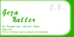 geza maller business card